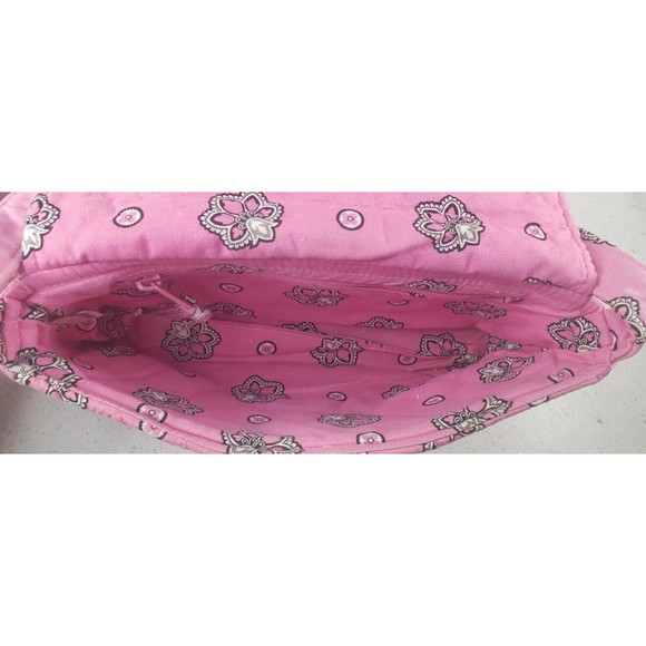 Vera Bradley Flamago Pink Small Flap Front Purse Shoulder Bag Cotton Quilted - Picture 8 of 16
